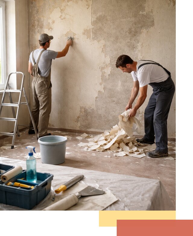 Снятие старых обоев в Луге быстро и качественно