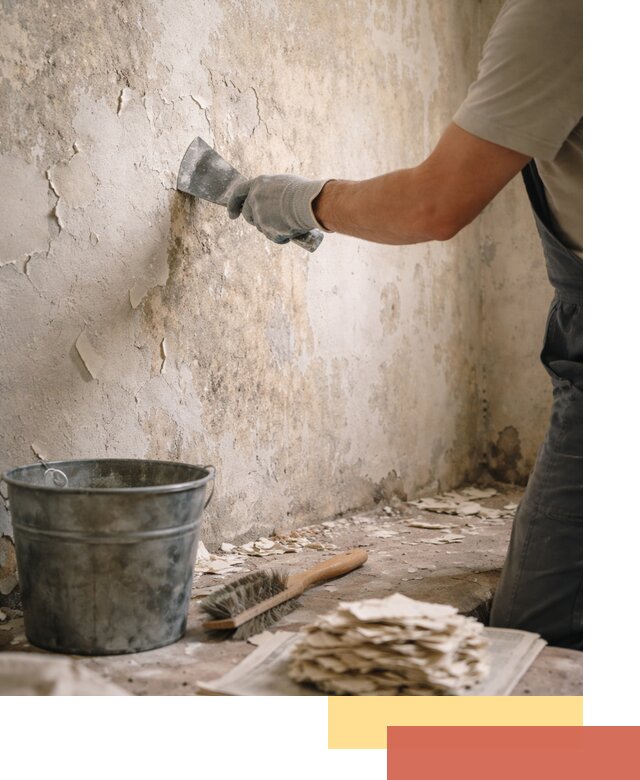 Удаление старой краски со стен в Луге качественно и быстро