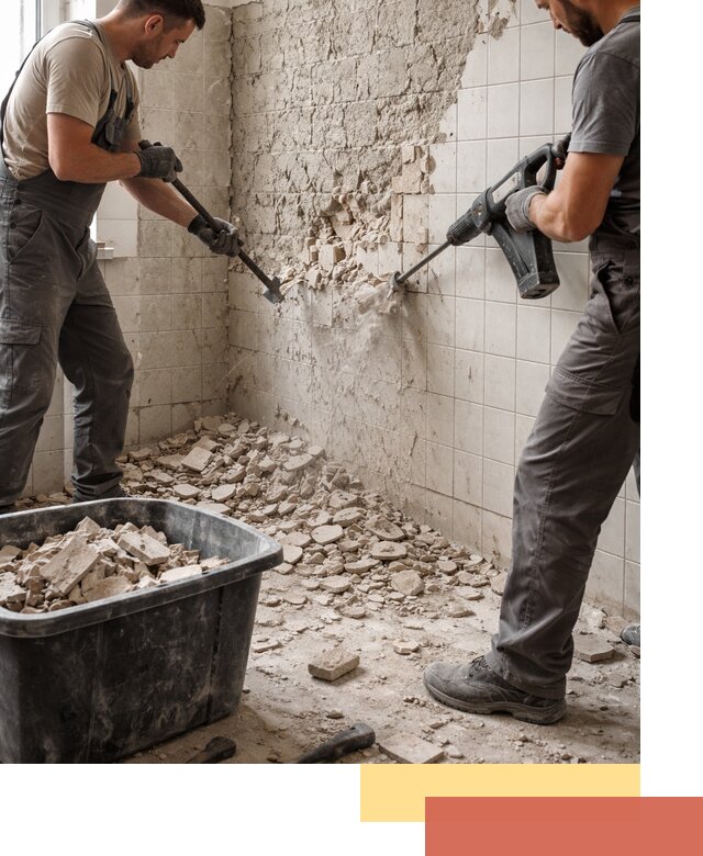 Демонтаж плитки со стен в Луге быстро и аккуратно