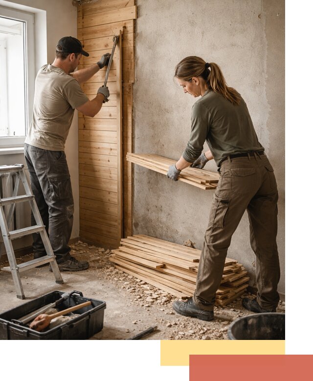 Демонтаж вагонки со стен в Луге — профессиональный демонтаж