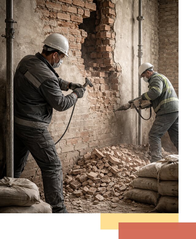 Демонтаж кирпичных стен в Луге быстро и безопасно