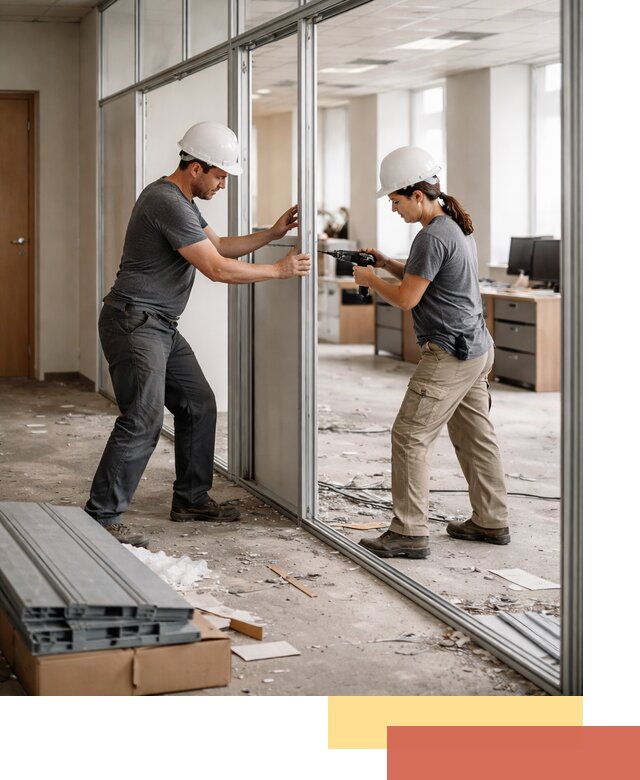 Демонтаж алюминиевых перегородок в Луге быстро и аккуратно