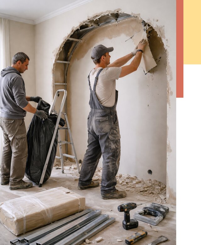 Демонтаж арки из гипсокартона в Луге от 3609 руб. — услуги под ключ | ОТДЕЛОЧНИК-Лга