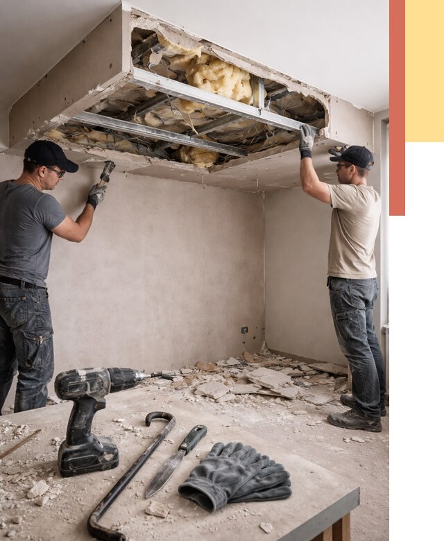 Демонтаж короба из гипсокартона в Луге от 1567 руб. — быстро и недорого | ОТДЕЛОЧНИК-Лга