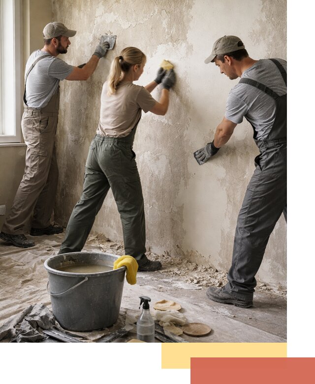 Очистка стен от клея и грунтовки в Луге качественно и быстро