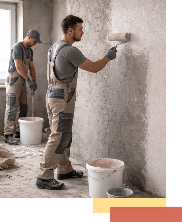 Нанесение бетоноконтакта на стены в Луге для последующей отделки