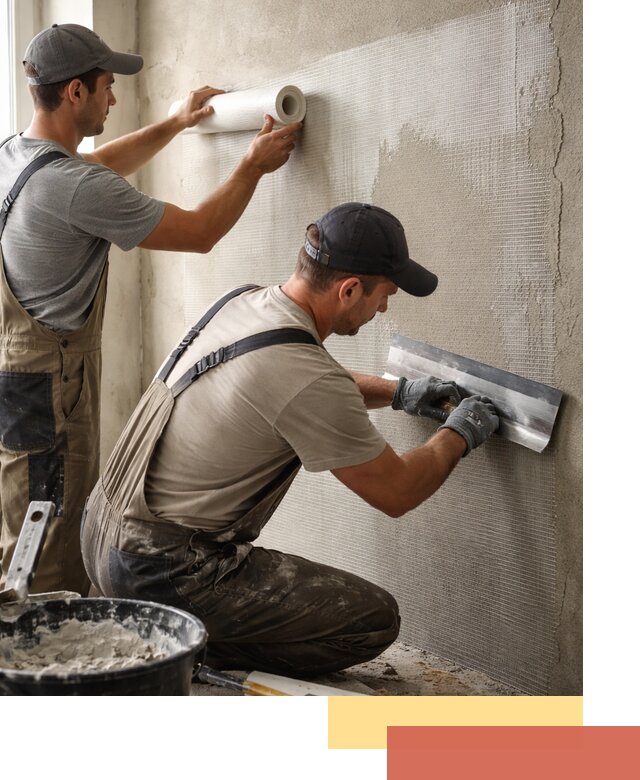 Армирование стен стеклосеткой в Луге для прочной отделки