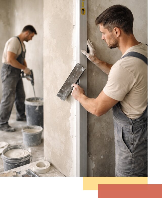 Выведение углов стен в Луге: монтаж и оштукатуривание