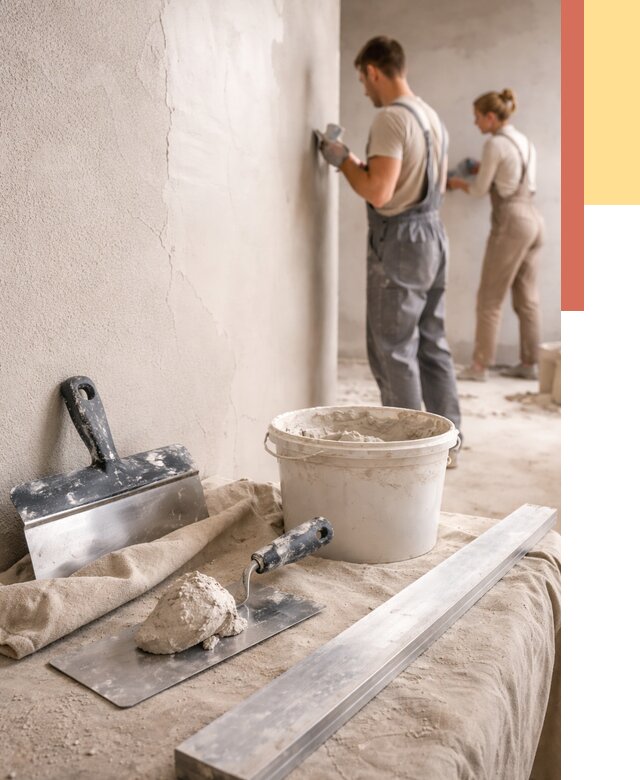 Штукатурка стен гипсовая в Луге от 4640 руб/м2 — быстро и недорого | ОТДЕЛОЧНИК-Лга