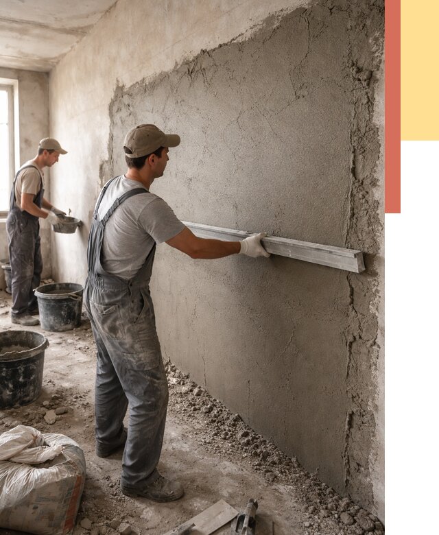 Цементная штукатурка стен в Луге от 4640 руб/м2 — быстро и недорого | ОТДЕЛОЧНИК-Лга