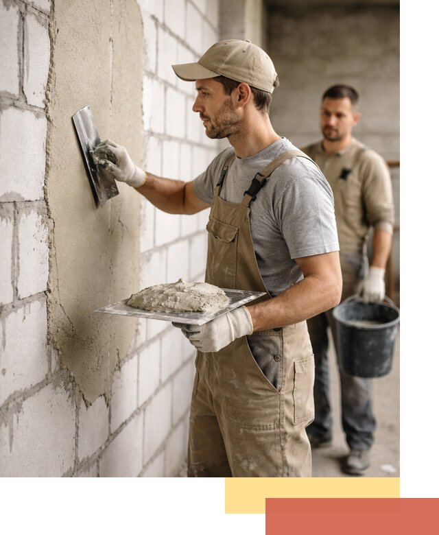 Штукатурка стен из газобетона в Луге под ключ