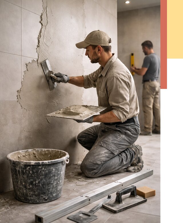 Штукатурка стен в ванной в Луге от 4640 руб./м² — выравнивание под ключ | ОТДЕЛОЧНИК-Лга