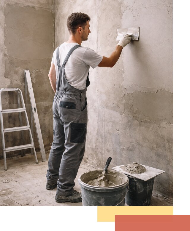 Штукатурка стен в ванной под ключ в Луге