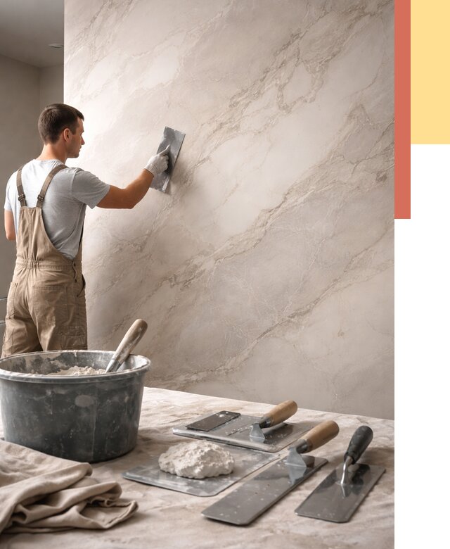 Декоративная штукатурка под мрамор в Луге от 2887 руб./м² — быстро и недорого | ОТДЕЛОЧНИК-Лга