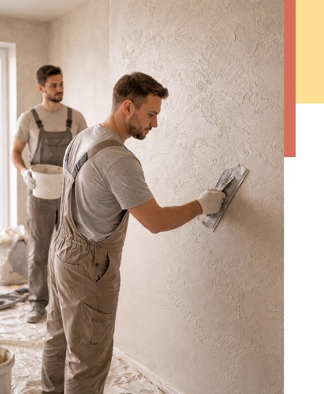 Фактурная штукатурка стен в Луге от 4330 руб./м² — заказать под ключ | ОТДЕЛОЧНИК-Лга