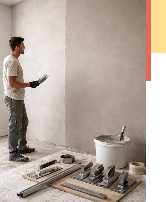 Нанесение микроцемента на стены в Луге от 3299 руб./м2 под ключ | ОТДЕЛОЧНИК-Лга