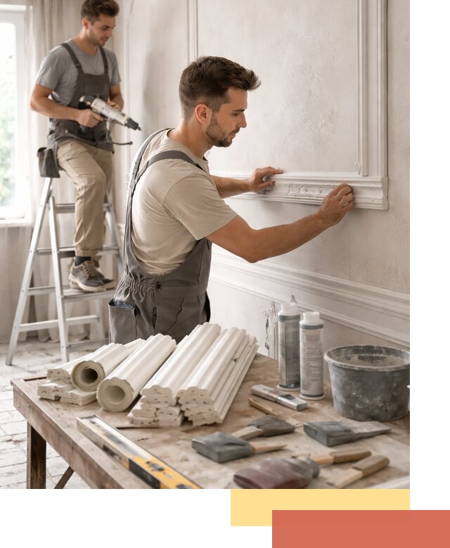 Монтаж лепнины на стены в Луге профессионально и качественно