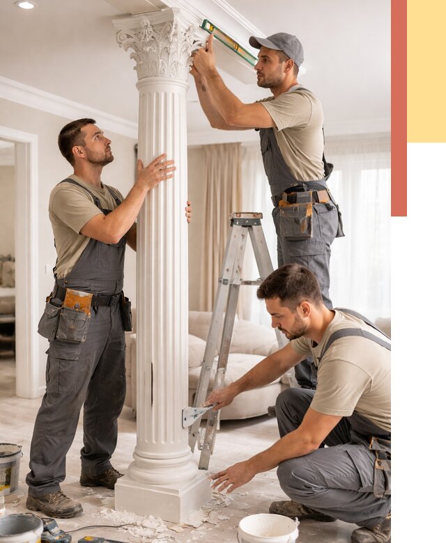 Установка декоративных колонн в Луге от 12372 руб. под ключ | ОТДЕЛОЧНИК-Лга