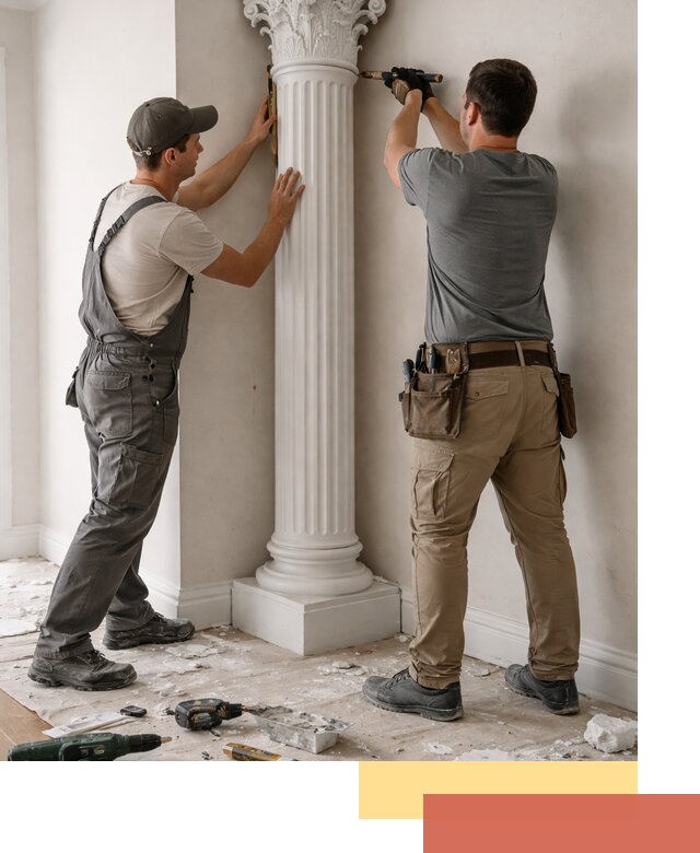 Установка декоративных колонн в Луге под ключ