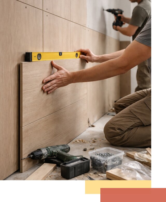 Профессиональный монтаж МДФ панелей на стены в Луге