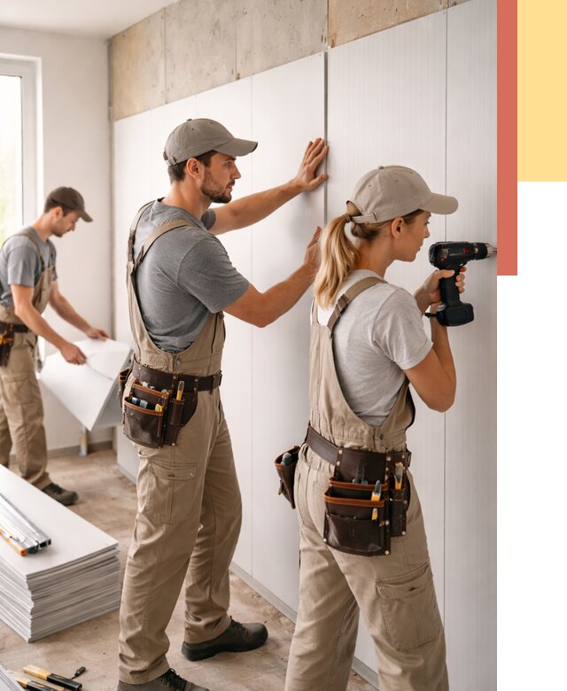 Монтаж ПВХ панелей на стены в Луге от 464 руб/м2 — быстро и недорого | ОТДЕЛОЧНИК-Лга