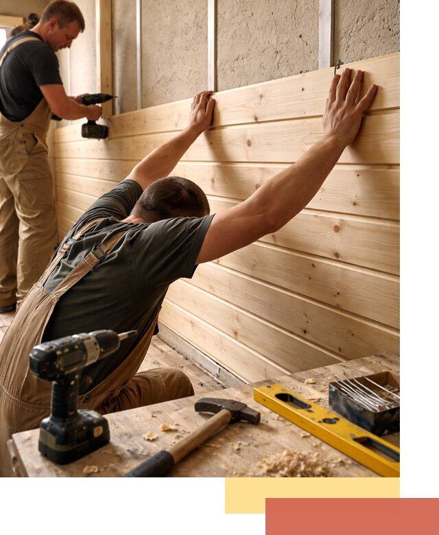 Монтаж деревянной вагонки на стены в Луге быстро и качественно