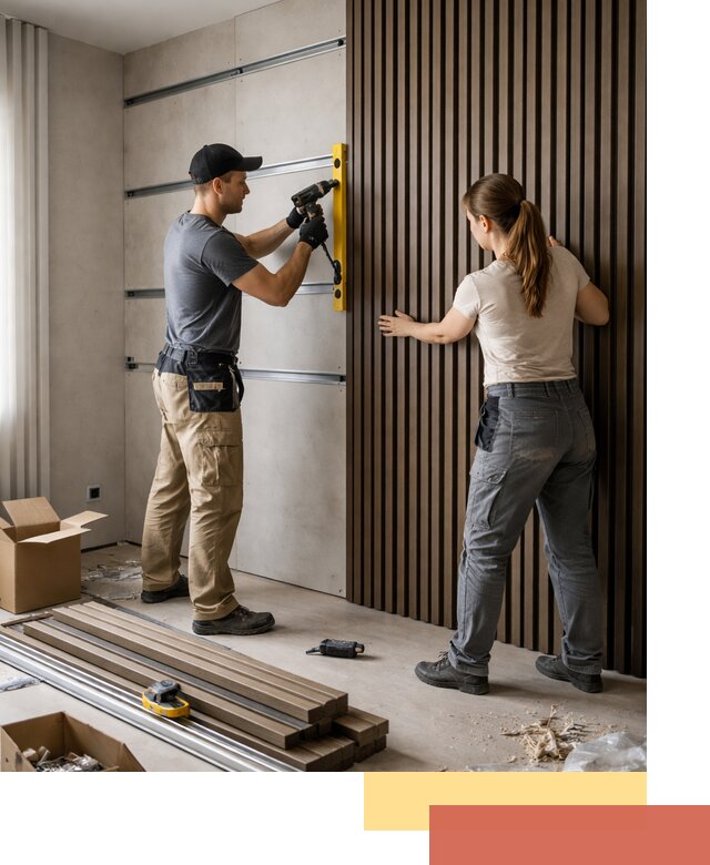 Монтаж реечных панелей на стены в Луге