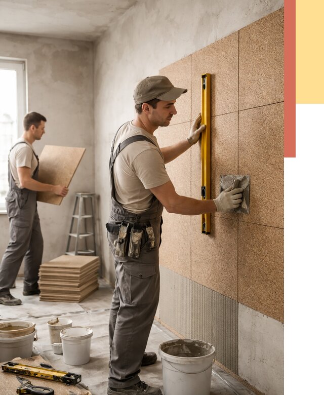 Монтаж пробковых панелей на стены в Луге от 3609 руб. — ОТДЕЛОЧНИК-Лга