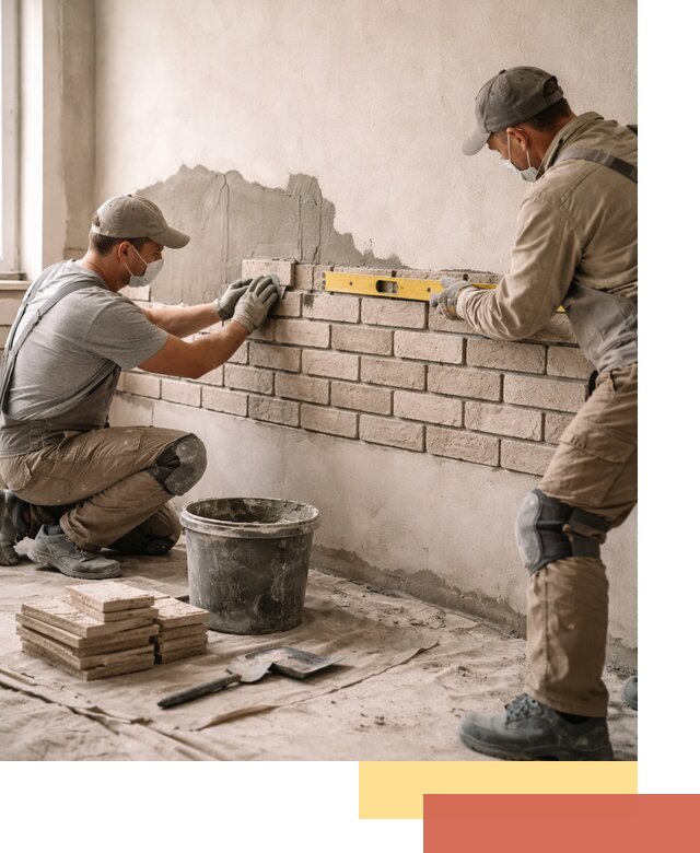 Монтаж декоративного кирпича профессионально в Луге