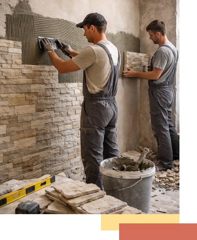 Монтаж искусственного камня в Луге — облицовка стен и фасадов