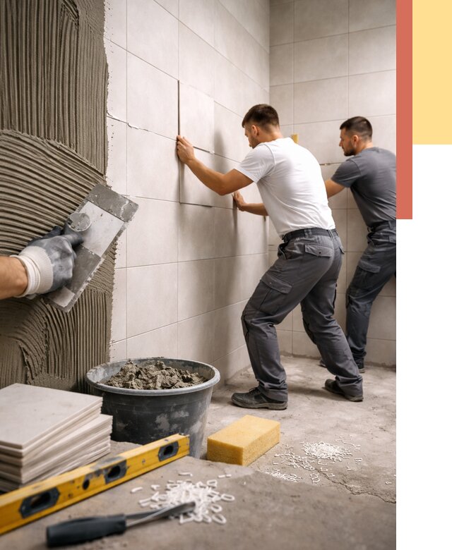 Укладка плитки на стены в Луге от 876 руб. — качественно и недорого | ОТДЕЛОЧНИК-Лга