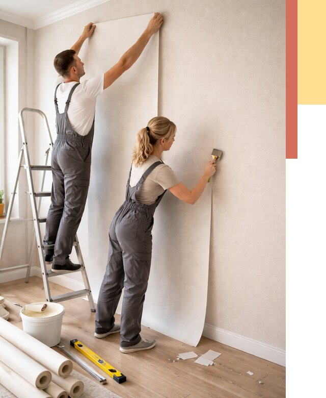 Поклейка флизелиновых обоев в Луге от 6186 руб. | Быстро и недорого — ОТДЕЛОЧНИК-Лга