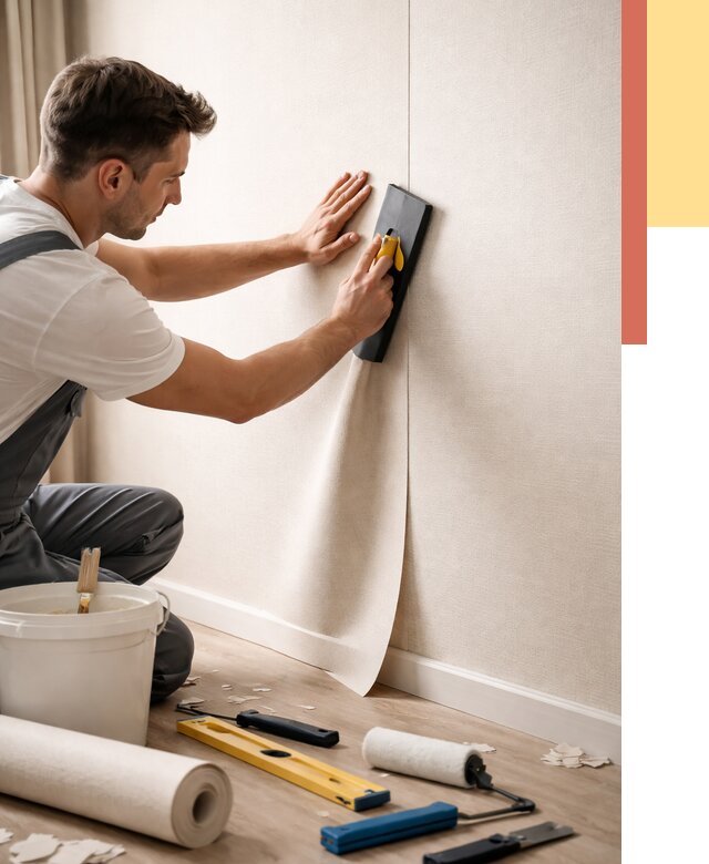 Поклейка виниловых обоев в Луге от 4640 руб. | Быстро и недорого — ОТДЕЛОЧНИК-Лга