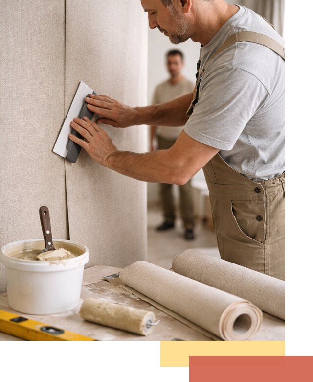 Поклейка текстильных обоев в Луге профессионально и аккуратно