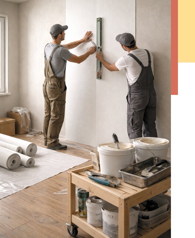 Поклейка стеклообоев в Луге от 6702 руб. за м2 — быстро и недорого | ОТДЕЛОЧНИК-Лга