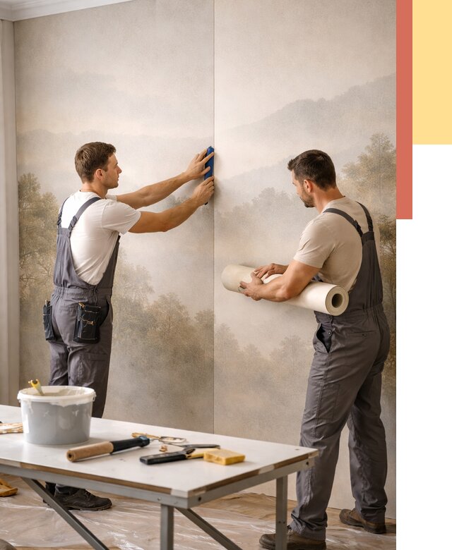 Поклейка фотообоев в Луге от 8764 руб/м² — быстро и недорого | ОТДЕЛОЧНИК-Лга