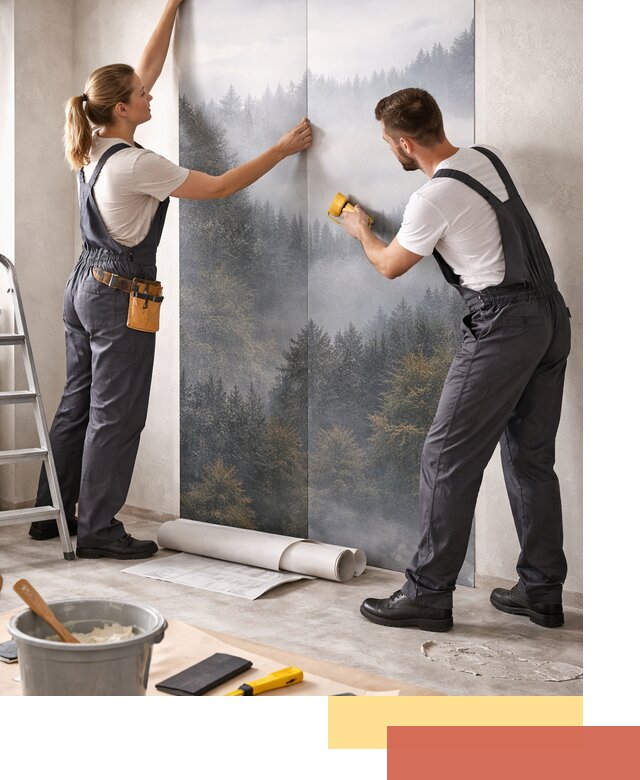 Поклейка фотообоев профессионально в Луге под ключ