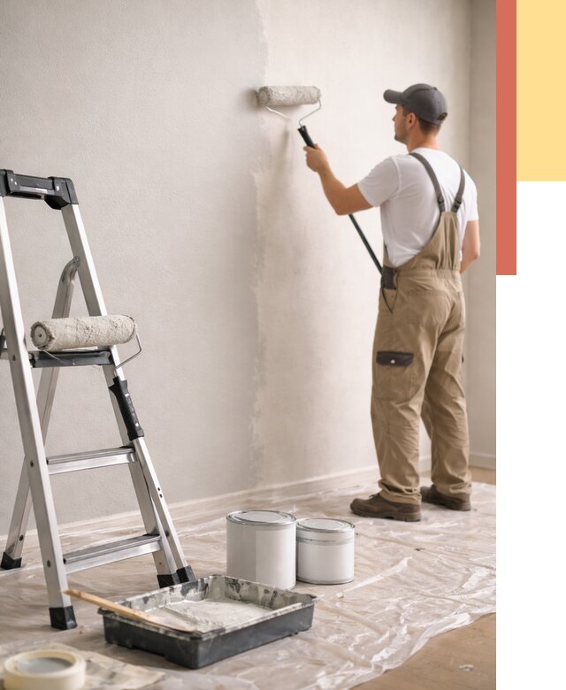 Покраска стен латексной краской в Луге от 4640 руб. за м2 | ОТДЕЛОЧНИК-Лга