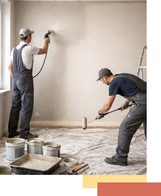 Покраска стен моющейся краской и защита поверхностей в Луге