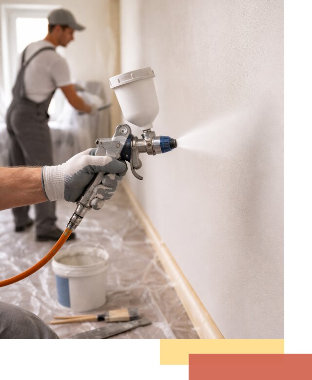 Покраска стен краскопультом в Луге быстро и качественно