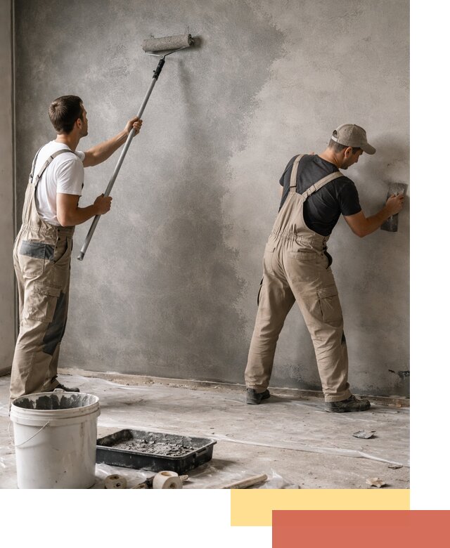 Покраска стен под бетон в Луге профессионально и недорого