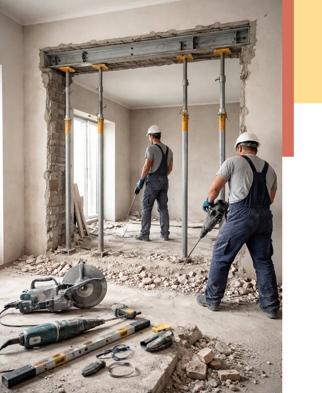 Прорезка проема в стене в Луге от 4640 руб. — быстро и недорого | ОТДЕЛОЧНИК-Лга