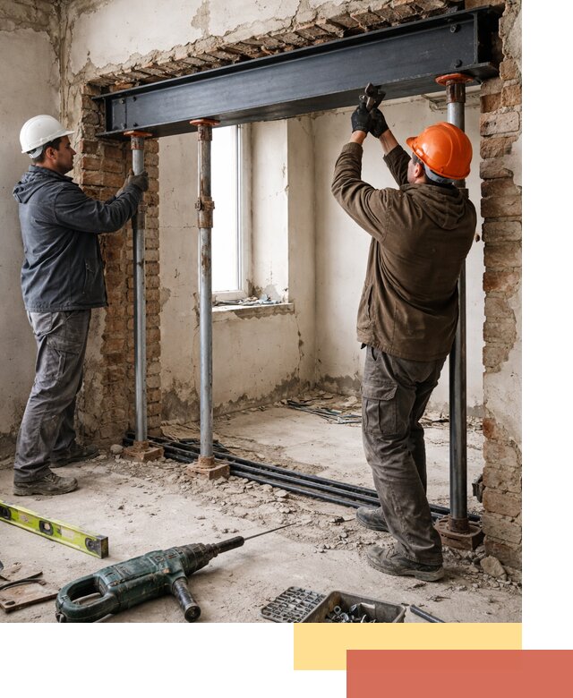 Усиление проема в стене в Луге для расширения и безопасности