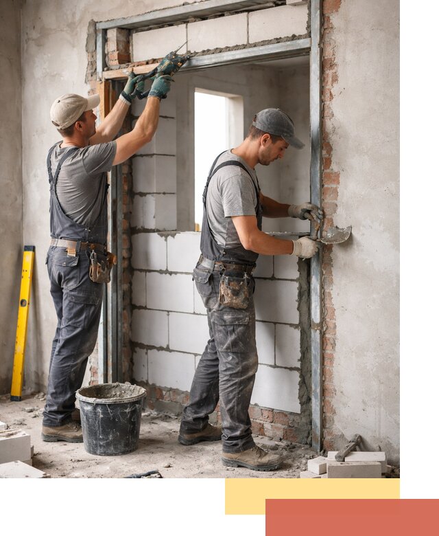 Закладка дверного проема под ключ в Луге: демонтаж, монтаж, отделка