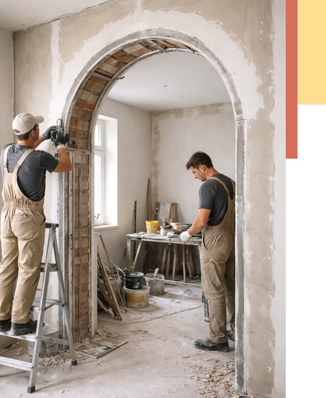 Устройство арочного проема в Луге от 9795 руб. под ключ — быстро и недорого | ОТДЕЛОЧНИК-Лга