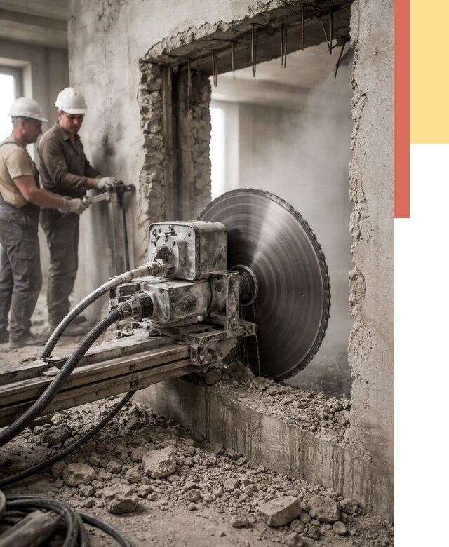 Алмазная резка проемов в Луге от 4640 руб. быстро и недорого | ОТДЕЛОЧНИК-Лга