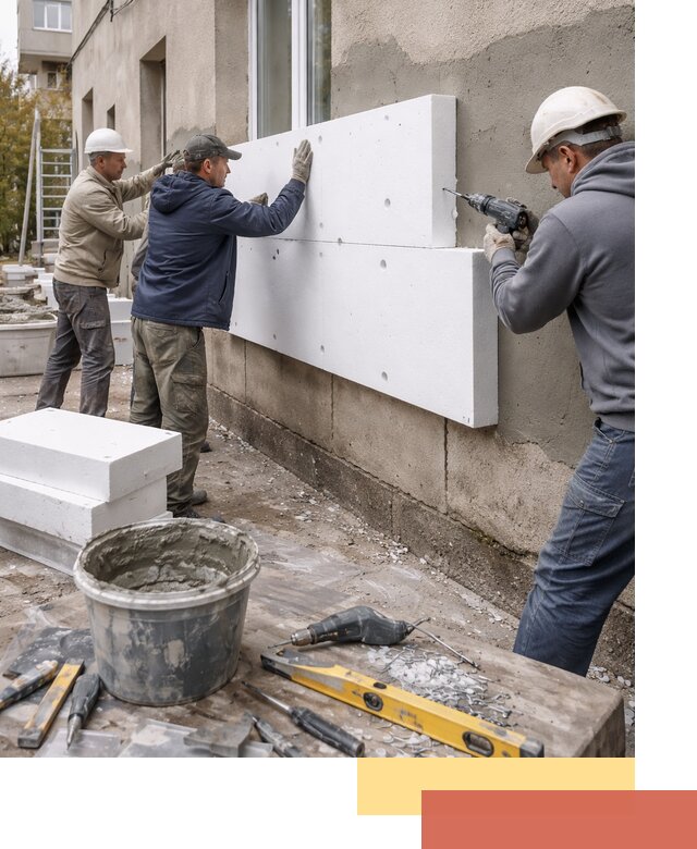 Утепление наружных стен пенопластом в Луге