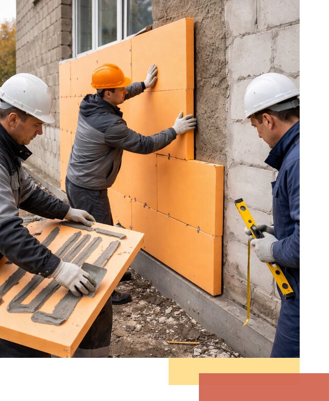 Утепление фасада пеноплексом под ключ в Луге