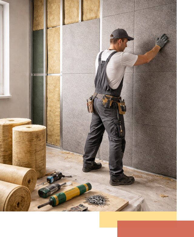 Профессиональная шумоизоляция стен в Луге для квартиры и офиса