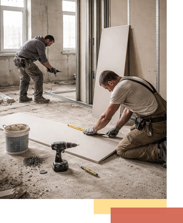 Кладка перегородок из ПГП под ключ в Луге